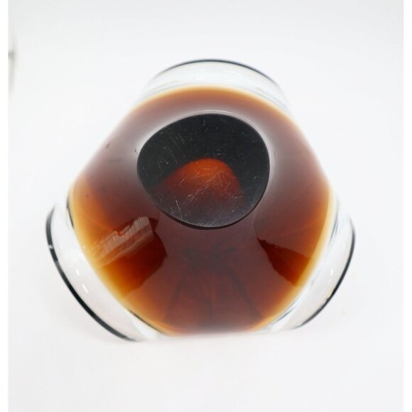 Vintage Chalet Glass Basket Brown & Clear Mid Century Modern Contemporary Canada - Picture 5 of 6